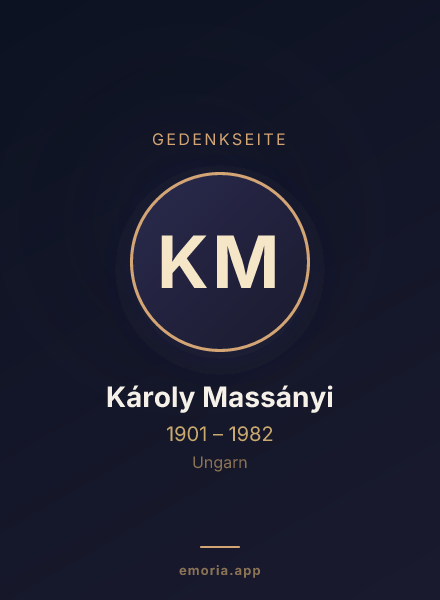 Gedenkportrait von Károly Massányi
