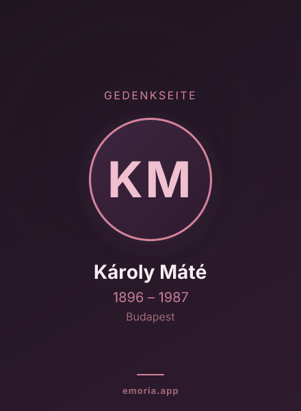 Gedenkportrait von Károly Máté