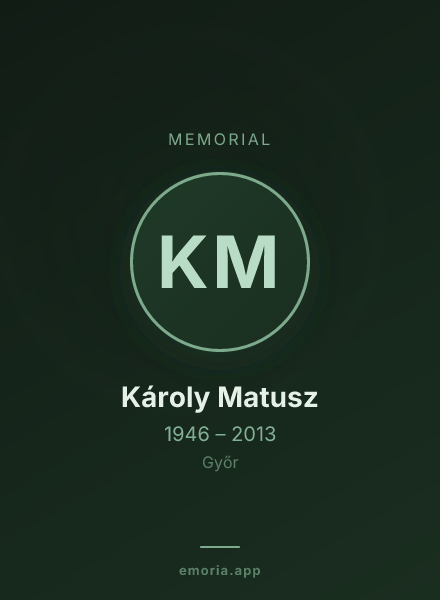Memorial portrait of Károly Matusz