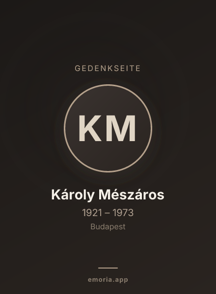 Gedenkportrait von Károly Mészáros