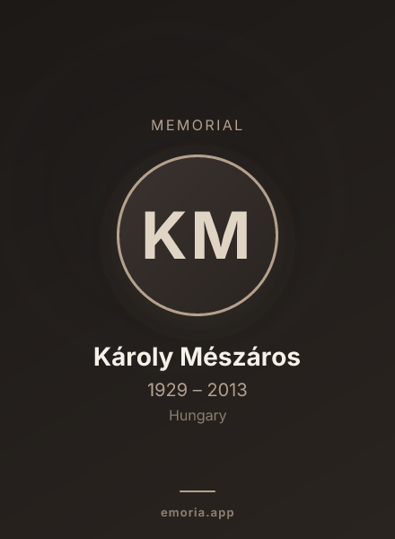 Memorial portrait of Károly Mészáros