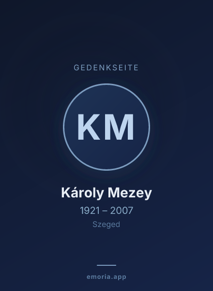 Gedenkportrait von Károly Mezey