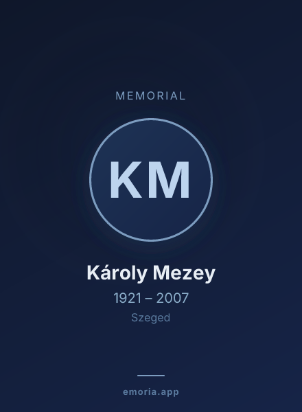 Memorial portrait of Károly Mezey