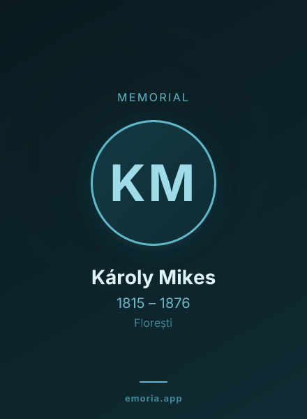 Memorial portrait of Károly Mikes
