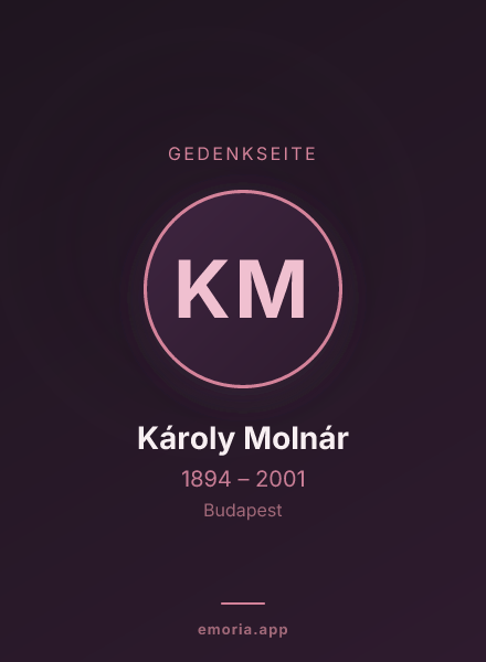 Gedenkportrait von Károly Molnár