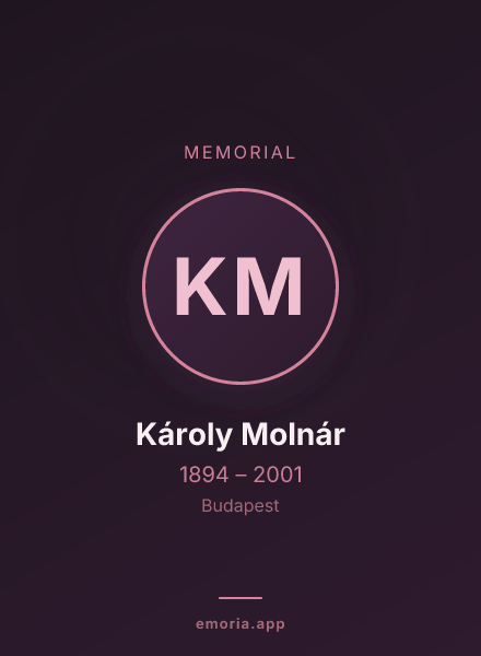 Memorial portrait of Károly Molnár