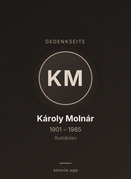 Gedenkportrait von Károly Molnár