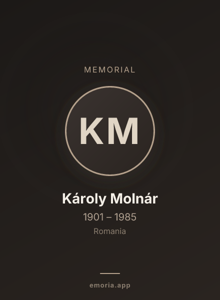 Memorial portrait of Károly Molnár