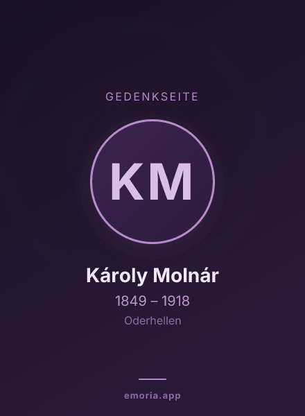 Gedenkportrait von Károly Molnár