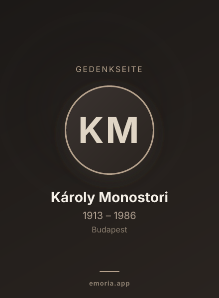 Gedenkportrait von Károly Monostori