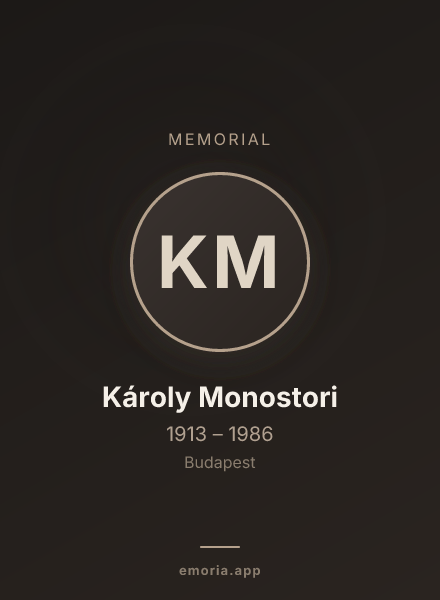 Memorial portrait of Károly Monostori