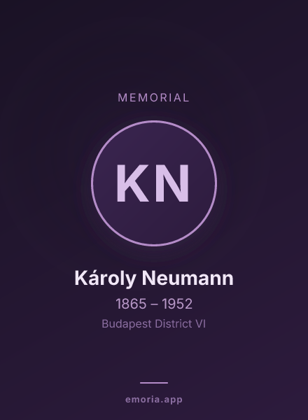 Memorial portrait of Károly Neumann
