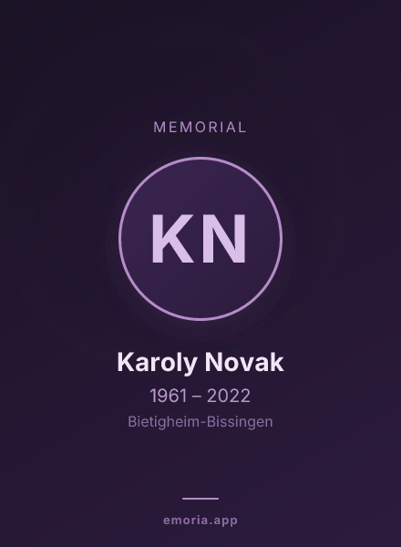 Memorial portrait of Karoly Novak