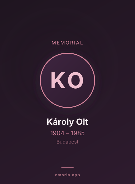 Memorial portrait of Károly Olt