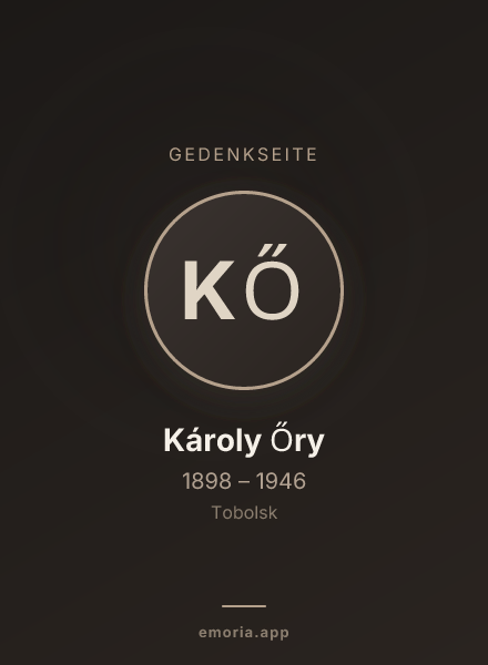 Gedenkportrait von Károly Őry