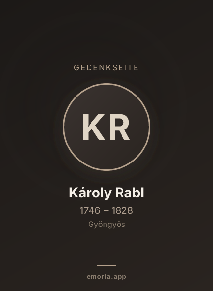 Gedenkportrait von Károly Rabl