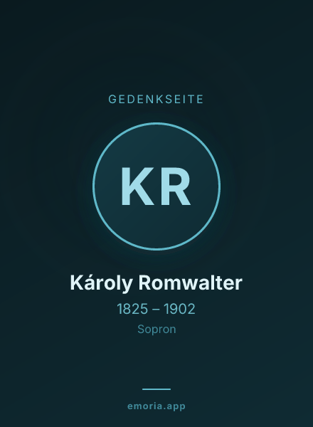 Gedenkportrait von Károly Romwalter