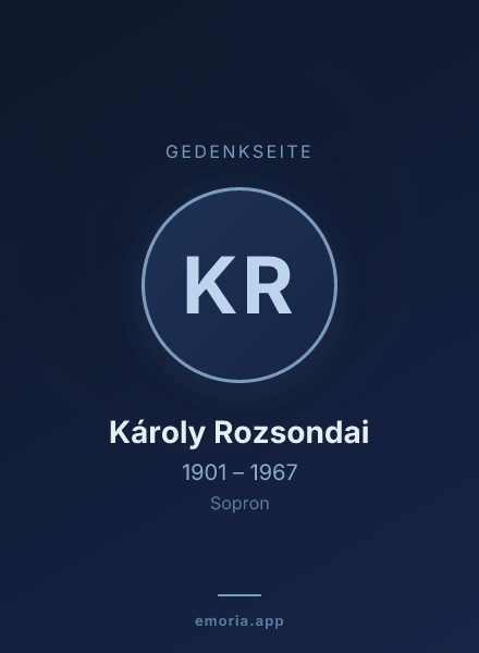 Gedenkportrait von Károly Rozsondai