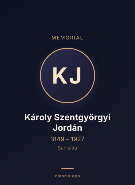 Memorial portrait of Károly Szentgyörgyi Jordán
