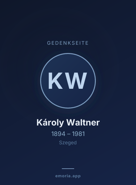 Gedenkportrait von Károly Waltner