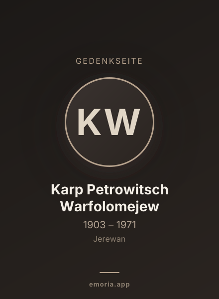 Gedenkportrait von Karp Petrowitsch Warfolomejew