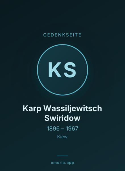Gedenkportrait von Karp Wassiljewitsch Swiridow