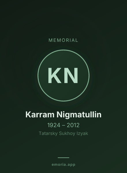 Memorial portrait of Karram Nigmatullin