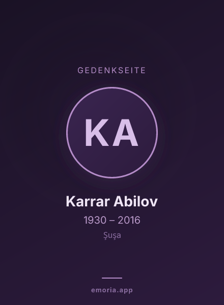 Gedenkportrait von Karrar Abilov