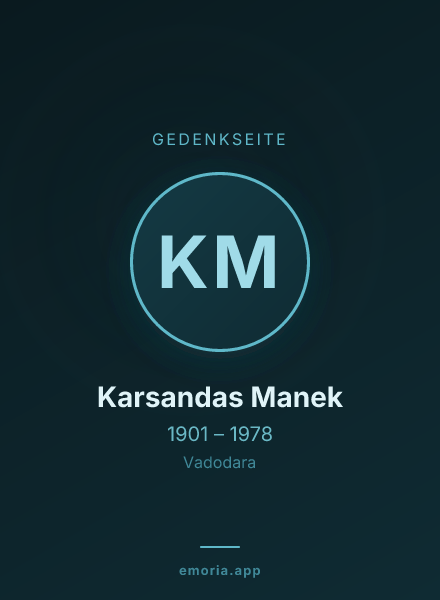 Gedenkportrait von Karsandas Manek
