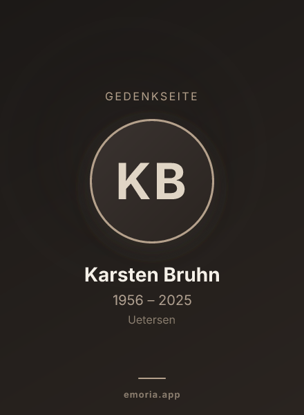 Gedenkportrait von Karsten Bruhn