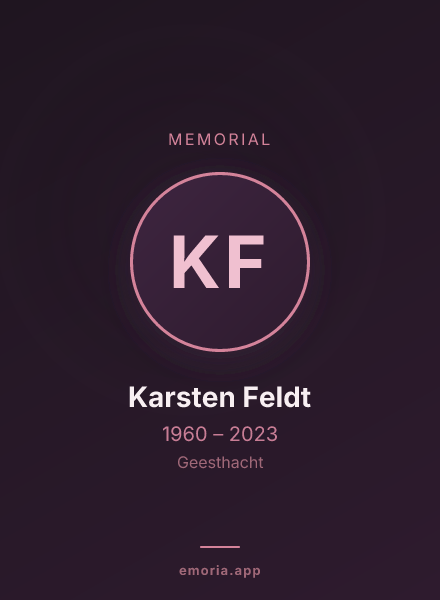Memorial portrait of Karsten Feldt
