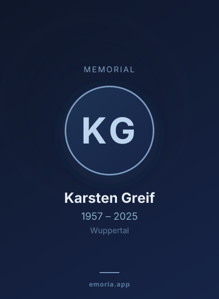 Memorial portrait of Karsten Greif