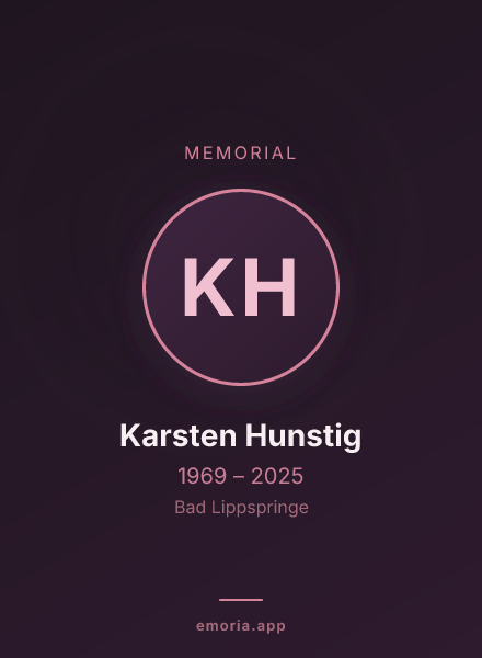 Memorial portrait of Karsten Hunstig