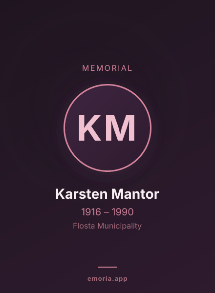 Memorial portrait of Karsten Mantor