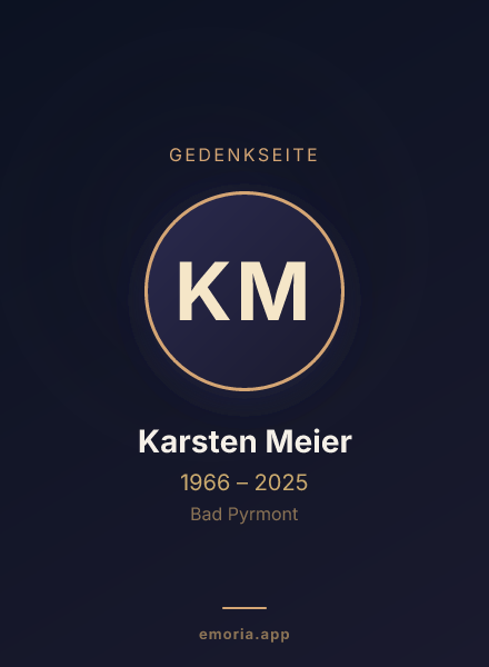 Gedenkportrait von Karsten Meier