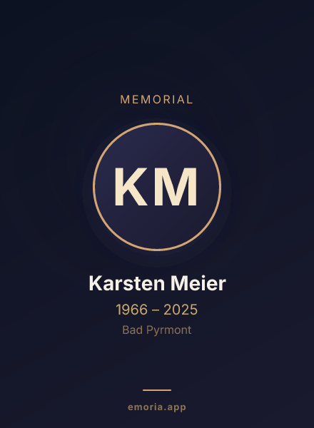 Memorial portrait of Karsten Meier
