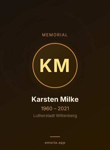 Memorial portrait of Karsten Milke