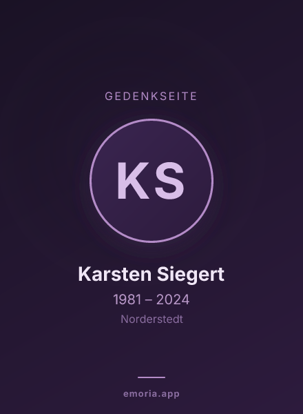 Gedenkportrait von Karsten Siegert