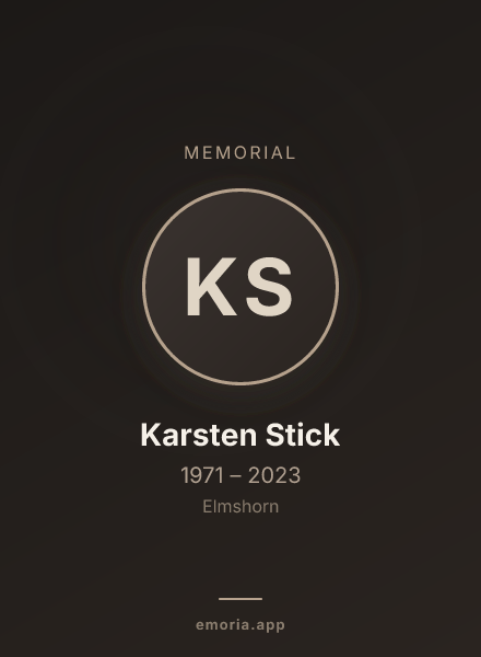 Memorial portrait of Karsten Stick
