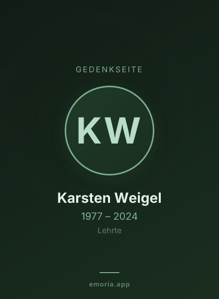 Gedenkportrait von Karsten Weigel