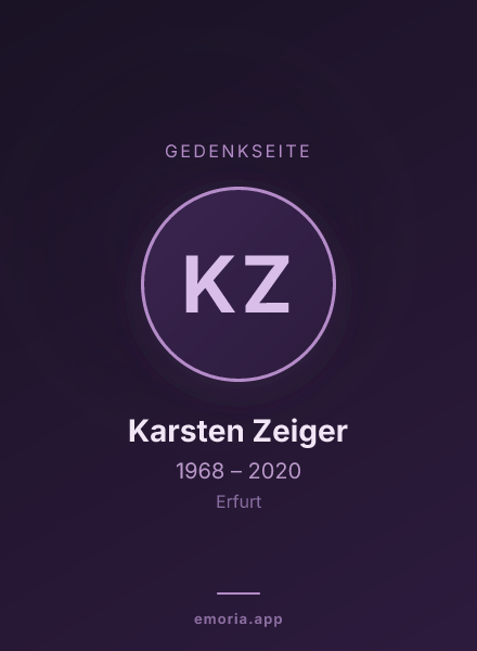 Gedenkportrait von Karsten Zeiger