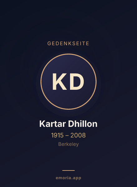 Gedenkportrait von Kartar Dhillon