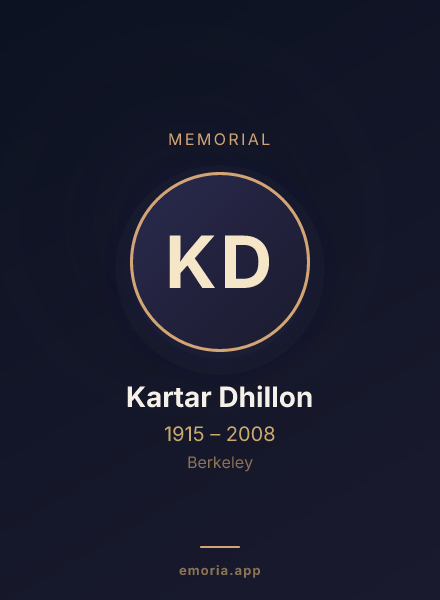 Memorial portrait of Kartar Dhillon