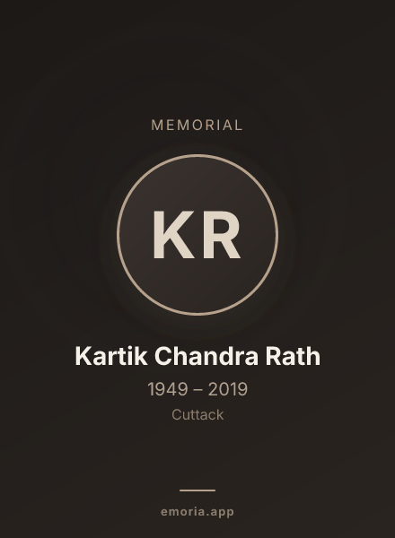 Memorial portrait of Kartik Chandra Rath