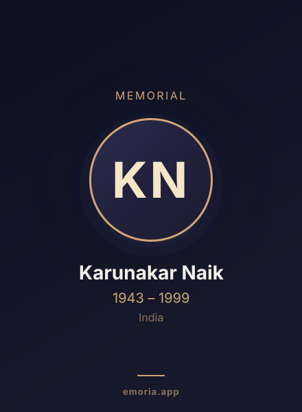 Memorial portrait of Karunakar Naik