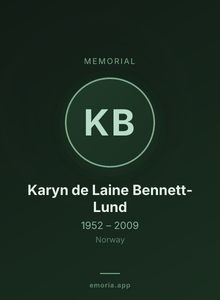Memorial portrait of Karyn de Laine Bennett-Lund