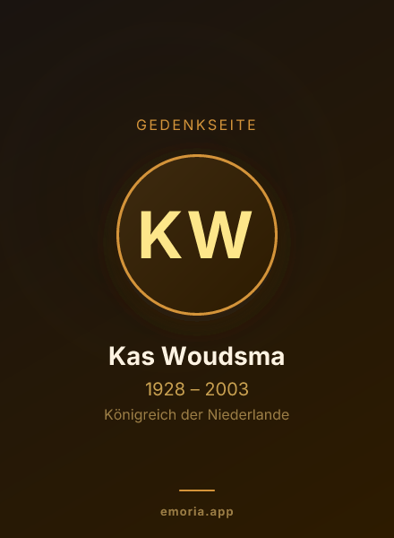 Gedenkportrait von Kas Woudsma