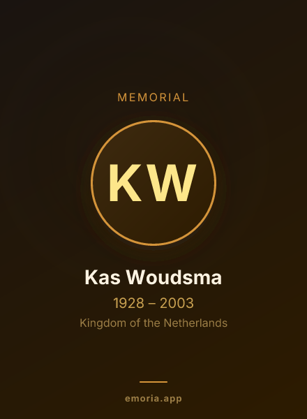 Memorial portrait of Kas Woudsma
