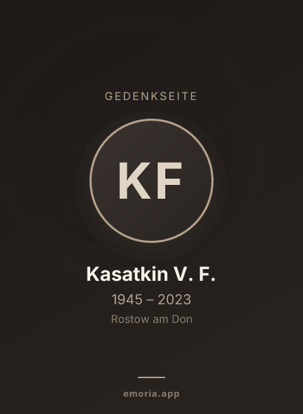 Gedenkportrait von Kasatkin V. F.