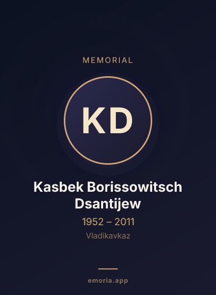 Memorial portrait of Kasbek Borissowitsch Dsantijew